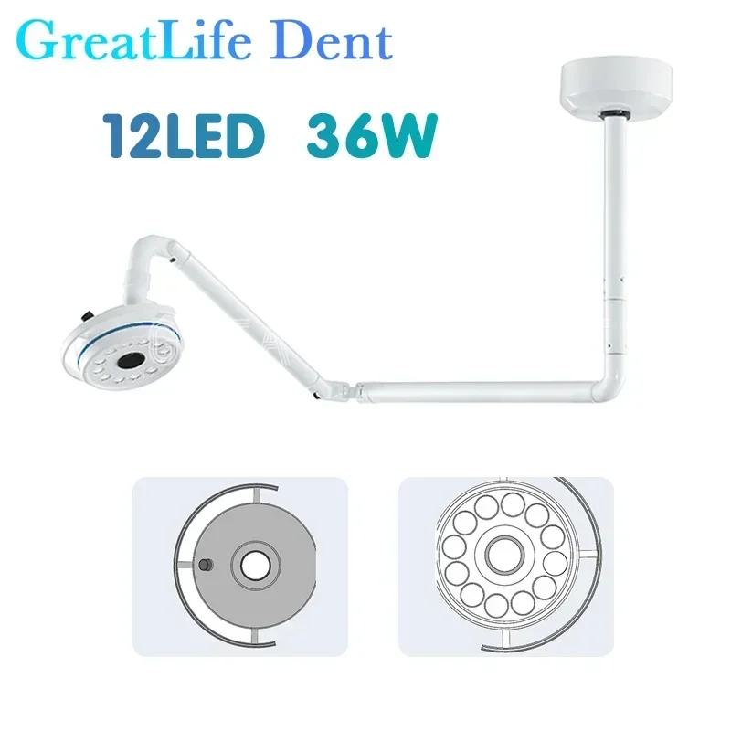 GreatLife Ceiling-Mounted 12Leds Lamp For Dentistry Clinic Light Shadowless Surgical For Dental Operation Led Lamp With Sensor