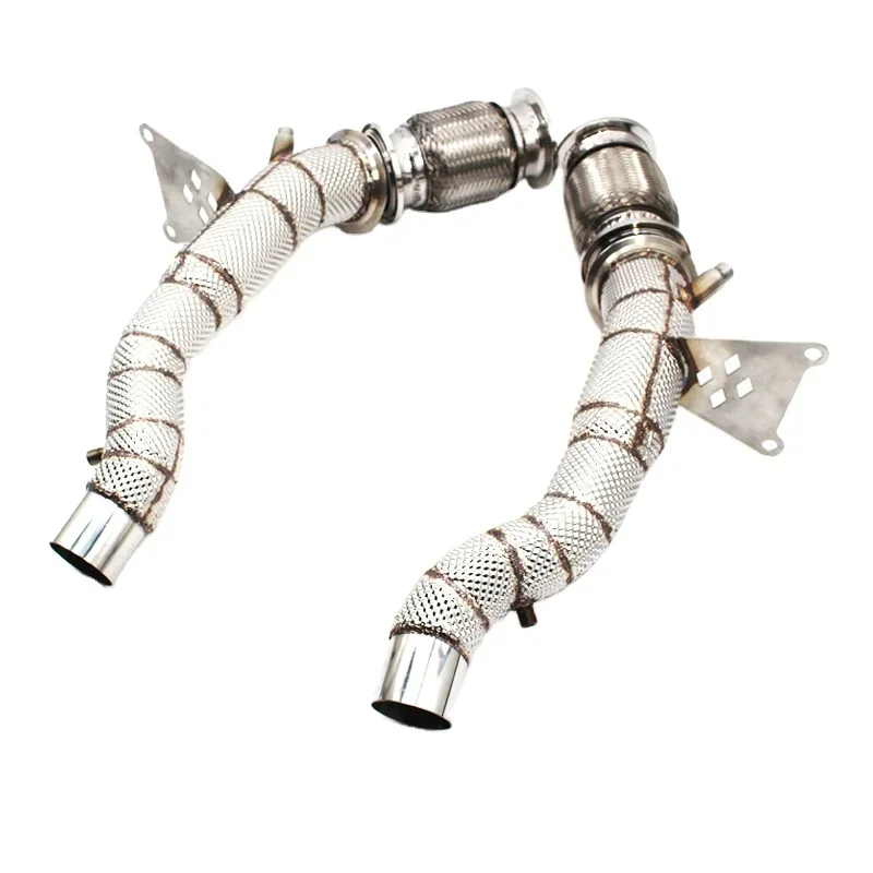 Section High flow Pipes Exhaust Pipes branch downpipe Exhaust Pipe with for 458 4.5 2013-2016l