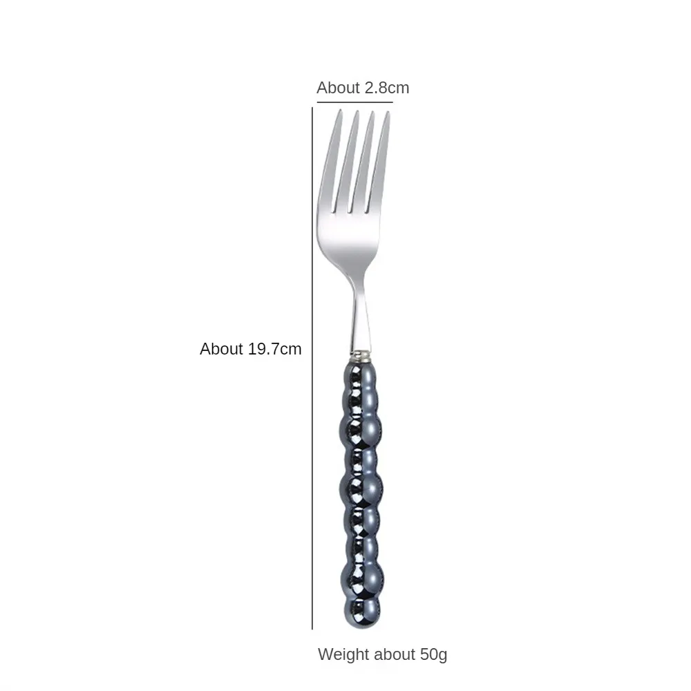 Pearl Handle Spoon Very Durable Pearl Handle Household Essentials Stainless Steel Tableware Stainless Steel Fork Anti-corrosion