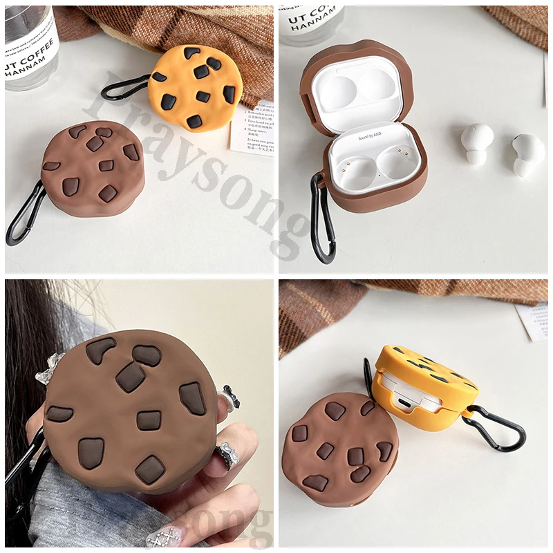 Funda bonita de galletas Galaxy Buds2 Pro de silicona creativa para Samsung Galaxy Buds Pro Live, Funda para Samsung Buds FE Buds Box Funda