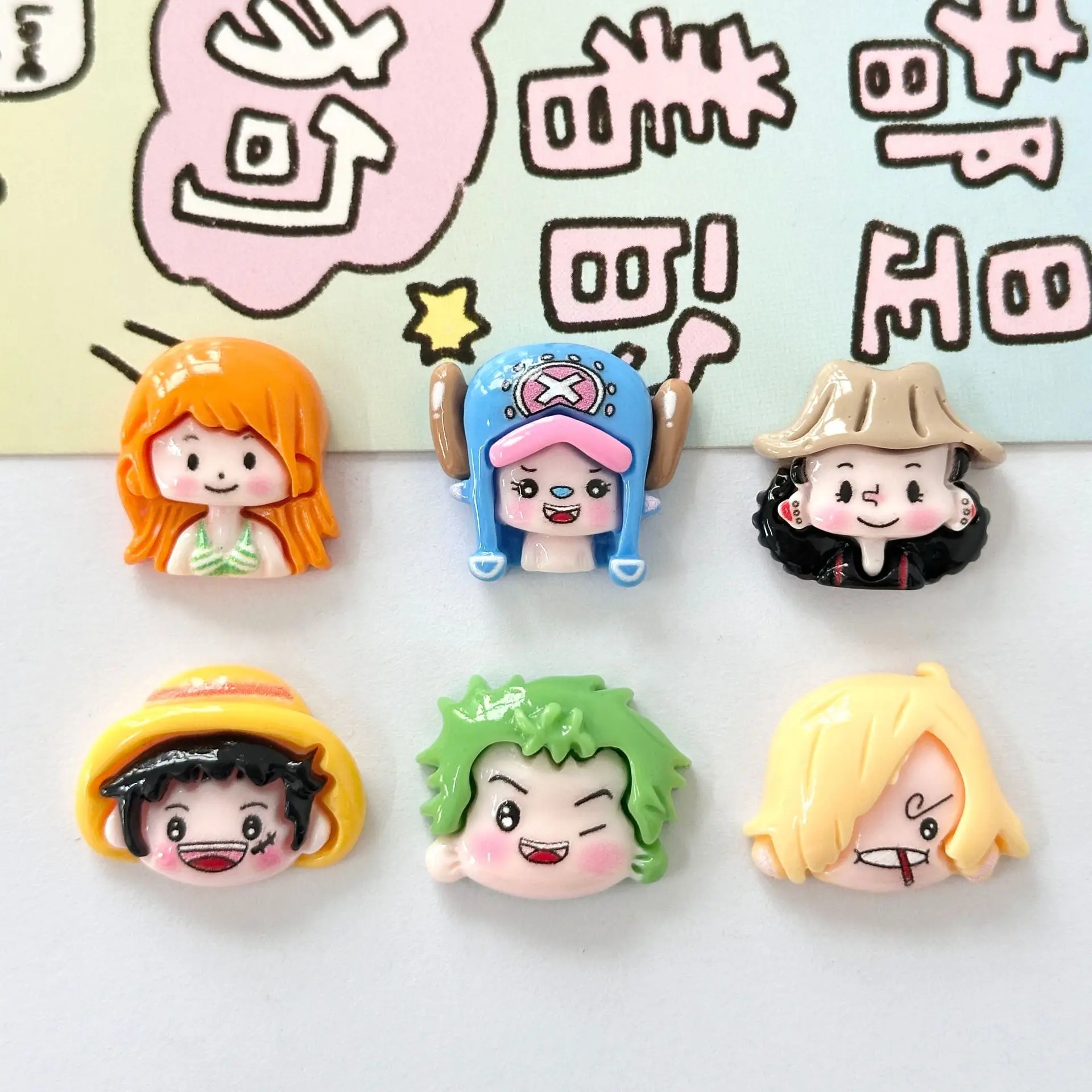 

Cartoon One Piece series accessories DIY phone case refrigerator sticker hair clip headband pencil case sticker