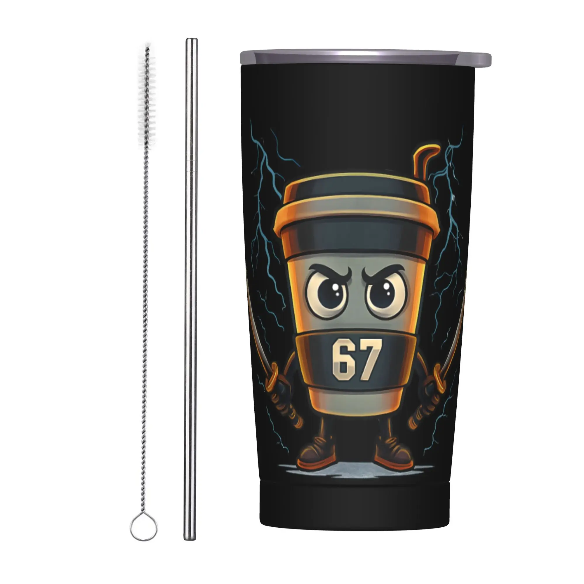 Stainless Steel Tumbler 67 Italian Brainrot Cappuccino Assassino Coffee Mug Keep Heat Hot Drinks Mugs Cup Travel Water Bottle