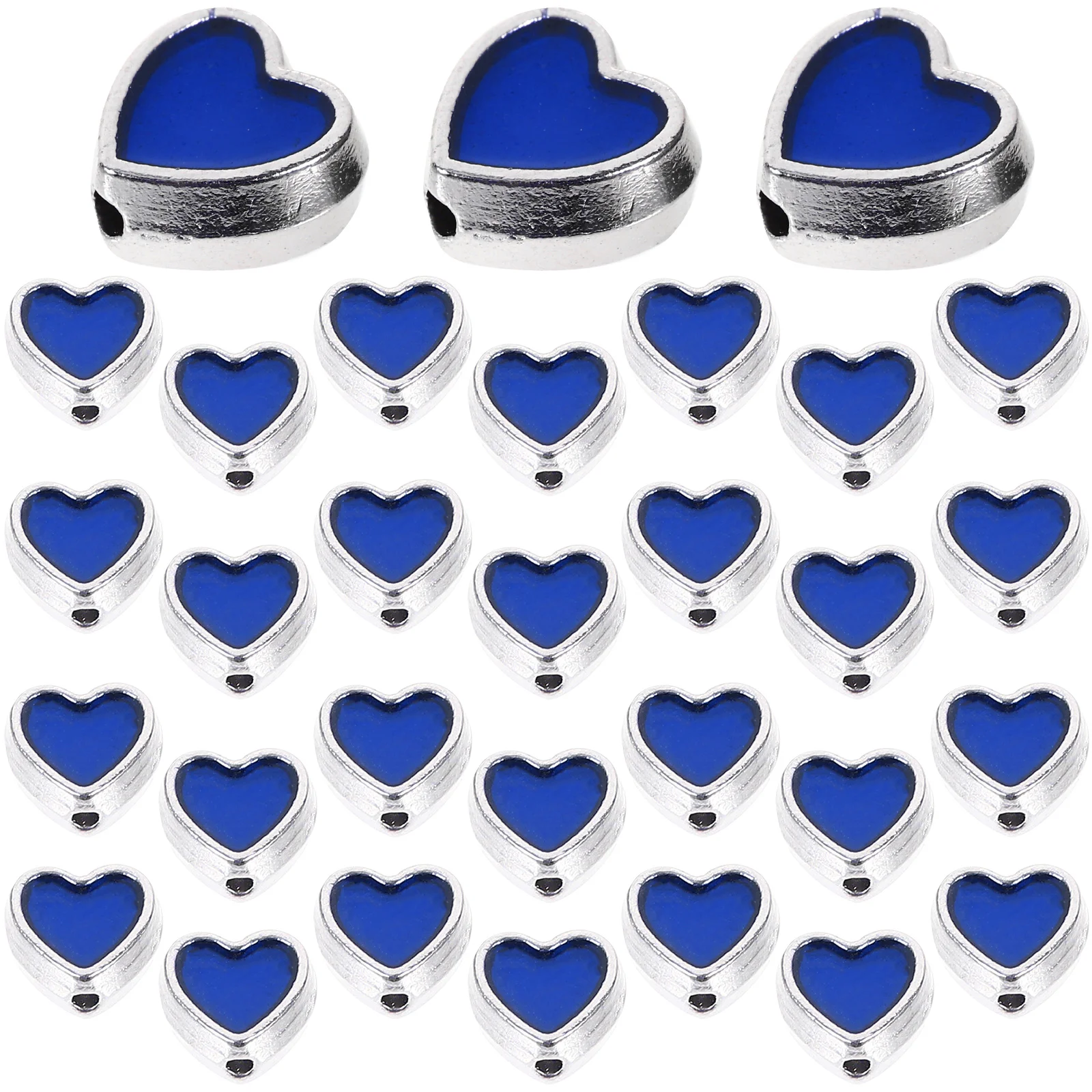 

100pcs Heart Alloy Diy Loose For Jewelry Making Bracelet Necklace Beads Necklace Craft Beading Kits Charm Beads