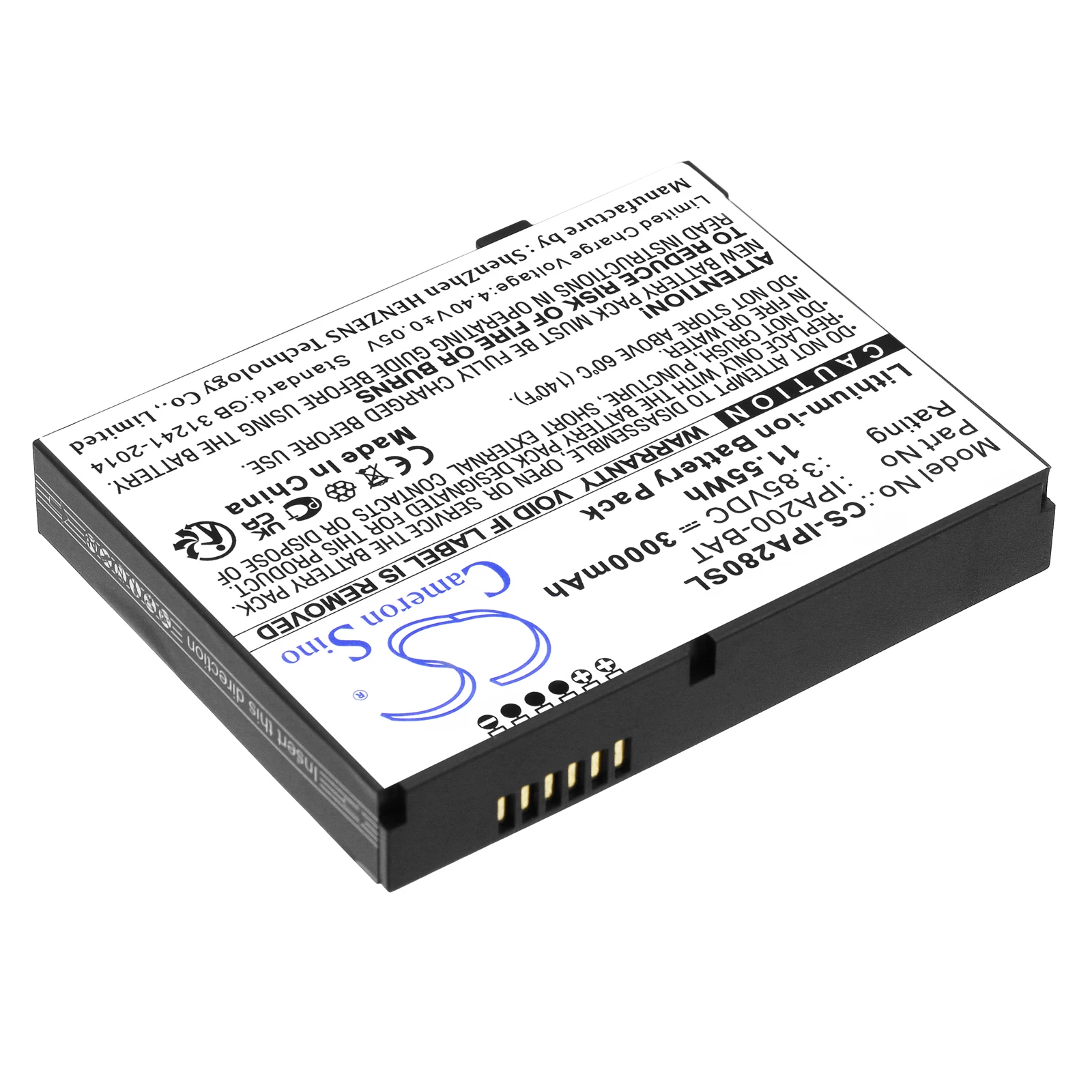 S Replacement Battery For Ingenico iPA200, iPA280 296104539, BI-M81XX-1K9GKX (MP), IPA200-BAT, VBT1 3000mAh / 11.55Wh Printer