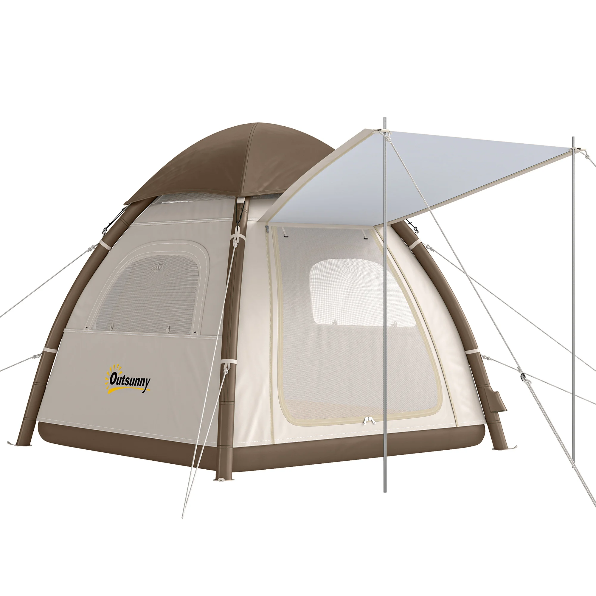 Outsunny Tienda de Campaña Inflable con Mosquitera Vestíbulo Bomba Impermeable