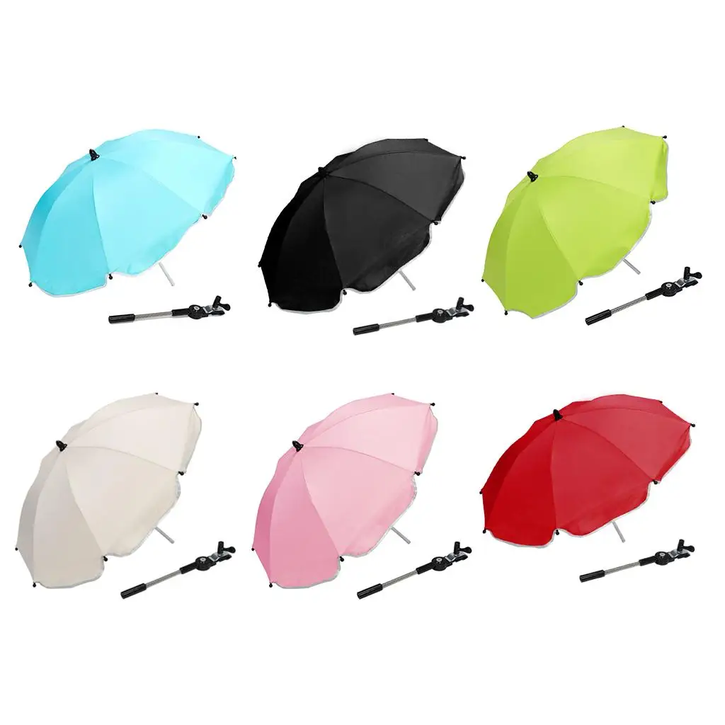 Universal Baby Stroller Umbrella Children Pram Pushchair Wind Sun Rain Resistant Umbrella Canopy Portable Can Be Bent Freely