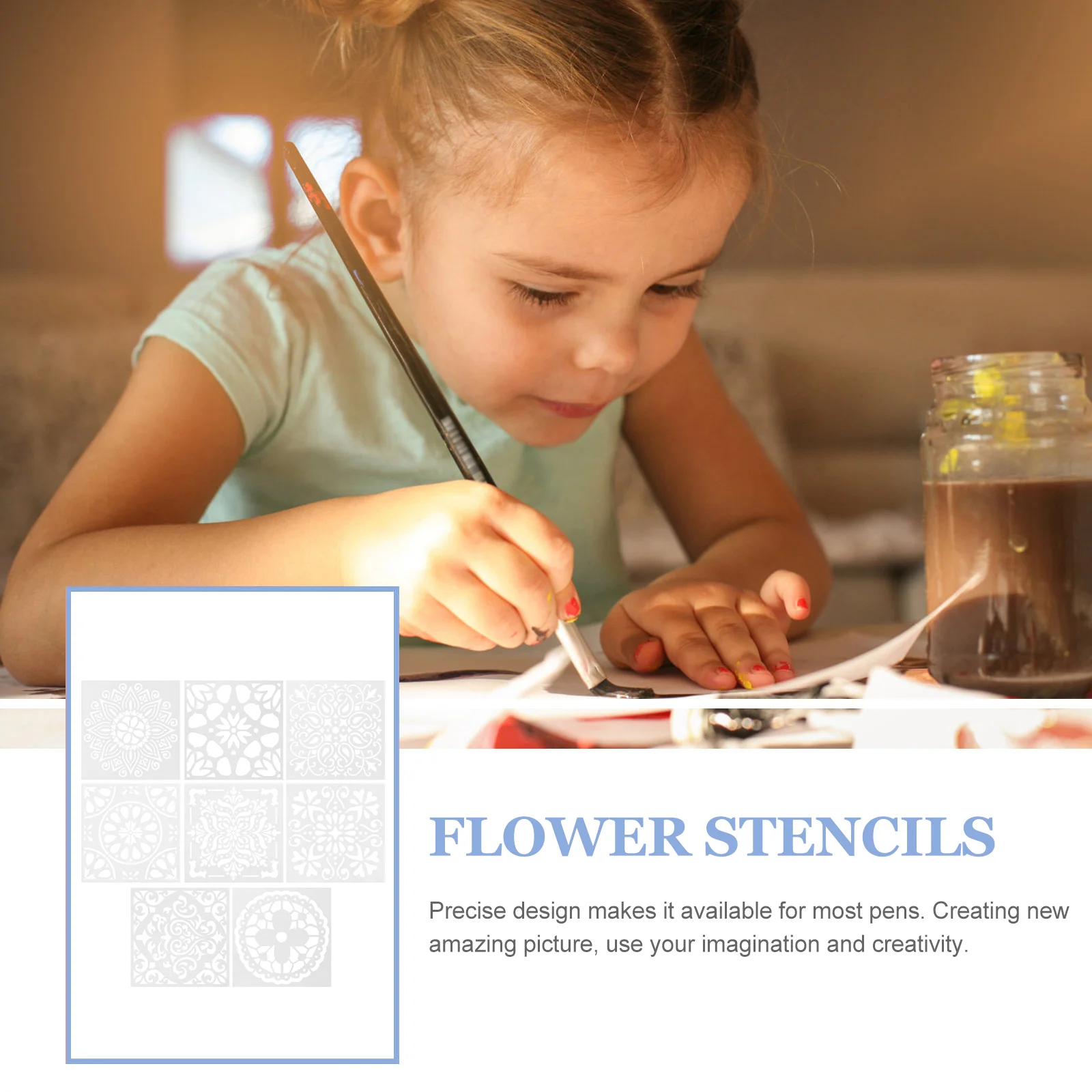 Reusable Stencils Set Hollow Out Mandala Painting Stencil Flower Drawing Stencil Floor Wall Tile Stencils Spray template