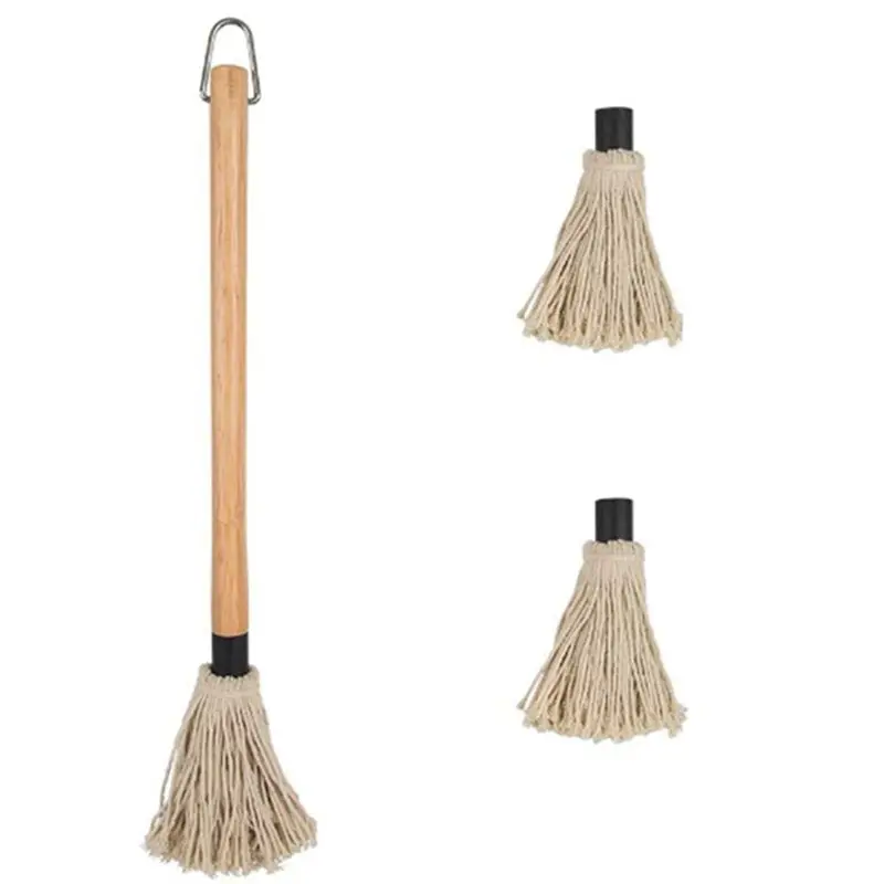 ABKJ-18Inch Basting Brush BBQ Mop BBQ Brushes Sauce Brush For Sauce Durable Natural Hardwood Handle BBQ Grill Brush
