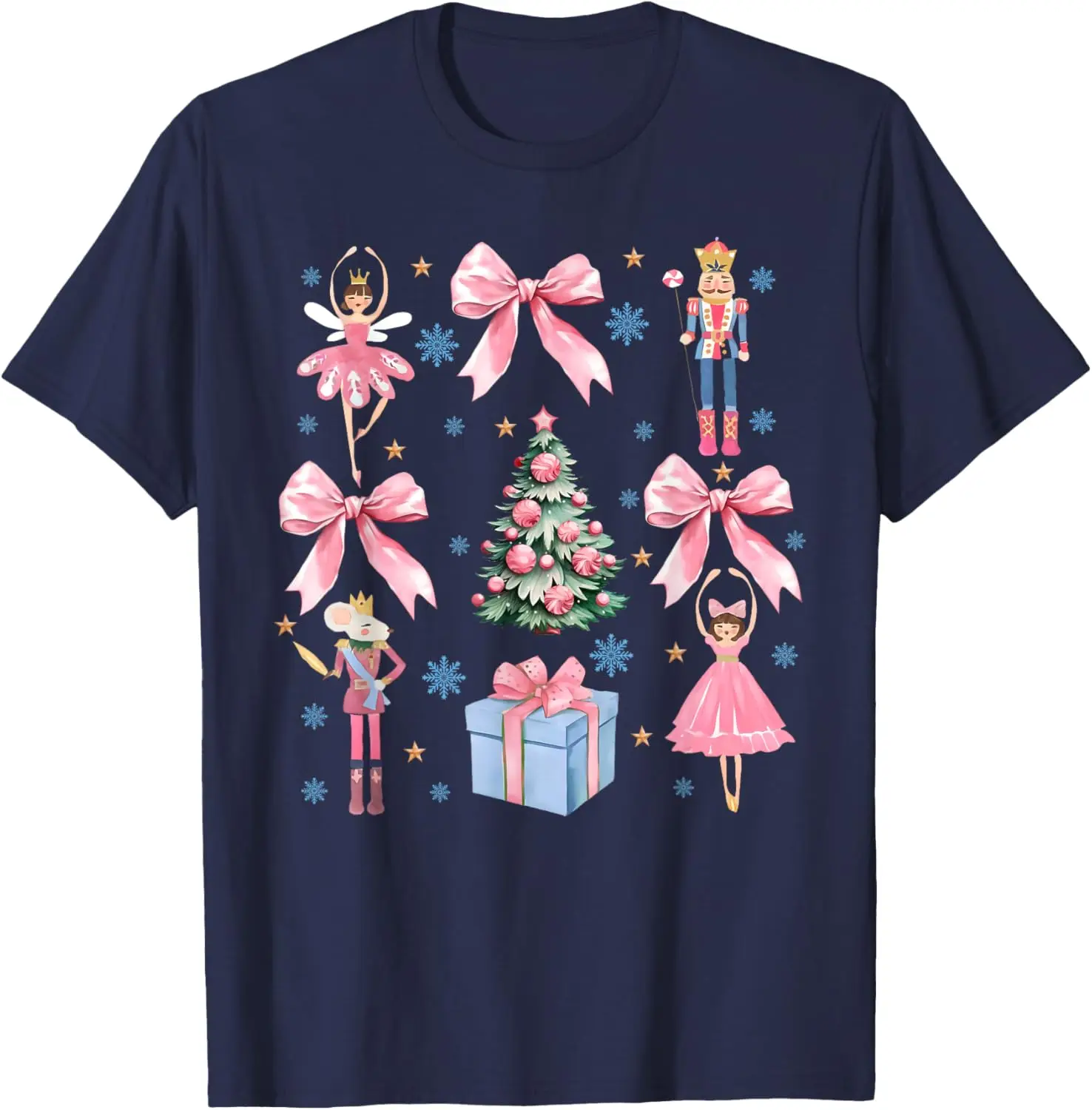 Men Women's Nutcracker Squad Ballet Dance Christmas Matching Family T-Shirt Kawaii Graphic T Shirts 100% High Quality Cotton Tee