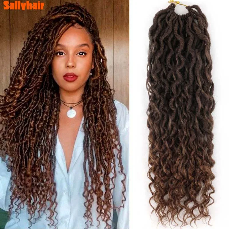 

Omber Curly Faux Locs Вязаные крючком волосы 26 дюймов Goddess River Locs Вязаные крючком волосы Предварительно закрученные синтетические плетения для наращивания волос для женщин