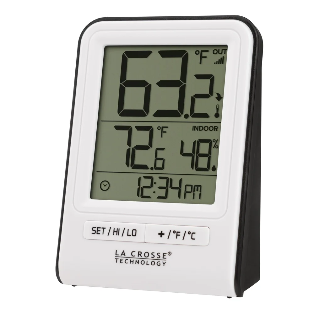 Wireless Weather Station Indoor Outdoor Temperature Monitor Humidity Sensor Long Range Transmission Time Display Battery