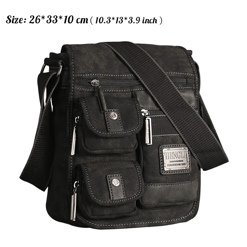 2022 Ruil Vintage Retro Canvas Shoulder Bags New Multifunction Man Leisure Tooling Messenger Package School Handbag