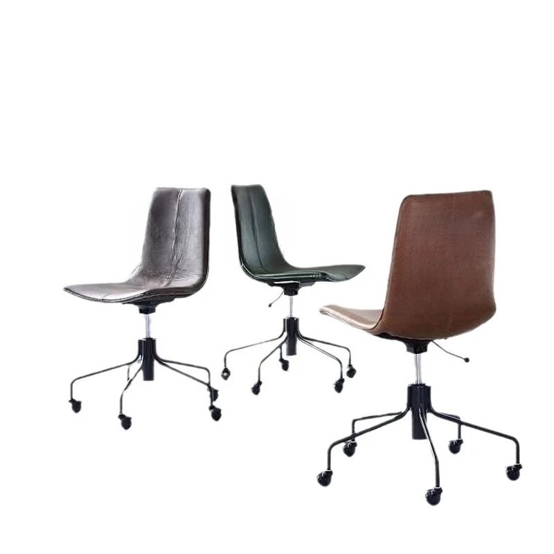 

Leather art office chair, pulley, simple and creative computer chair, casual negotiation chair