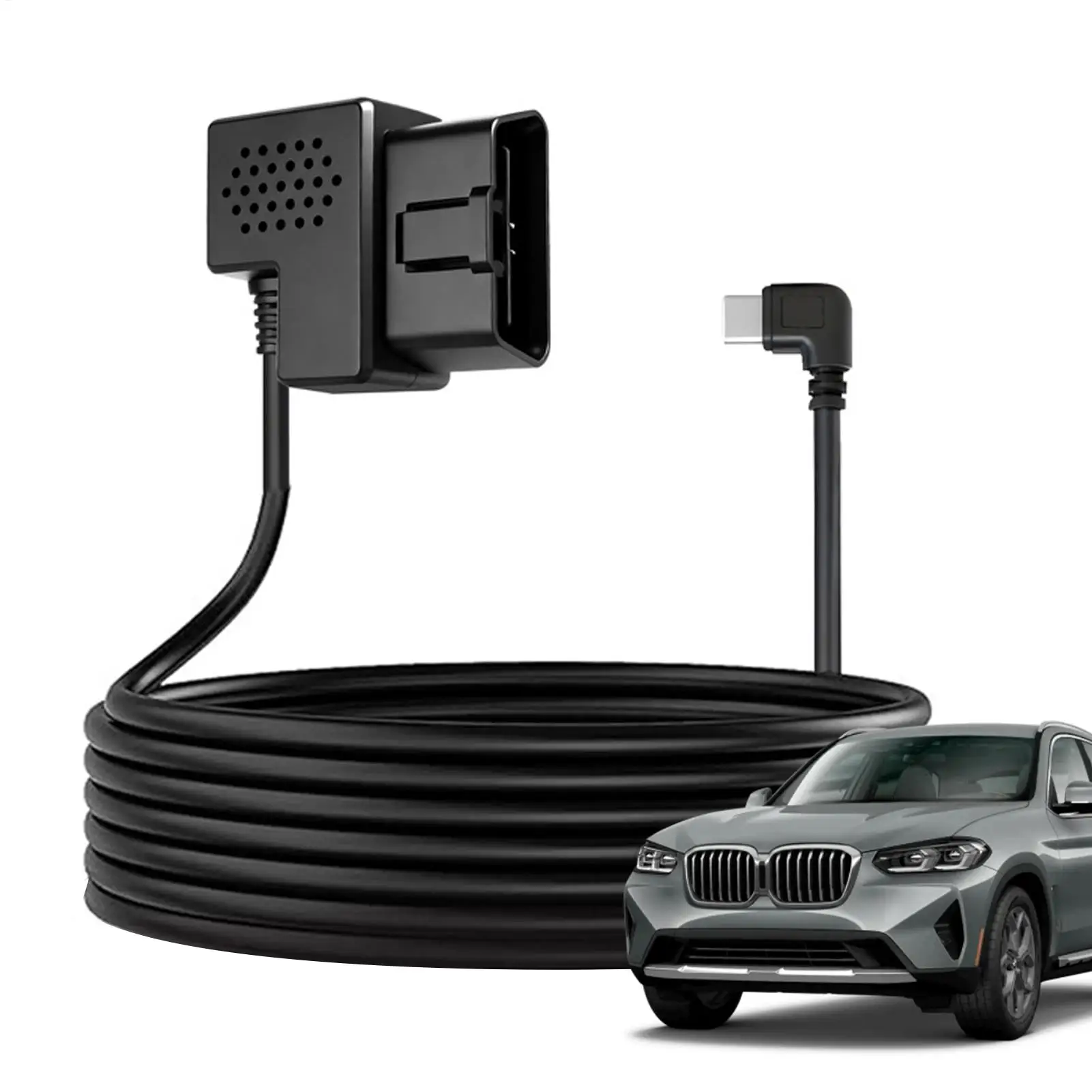 OBD Power Cable Plug And Play 12V/24V To 5V Step-Down Hardwire Car Monitor Wire For Parking Lot Road Trips Daily Driving