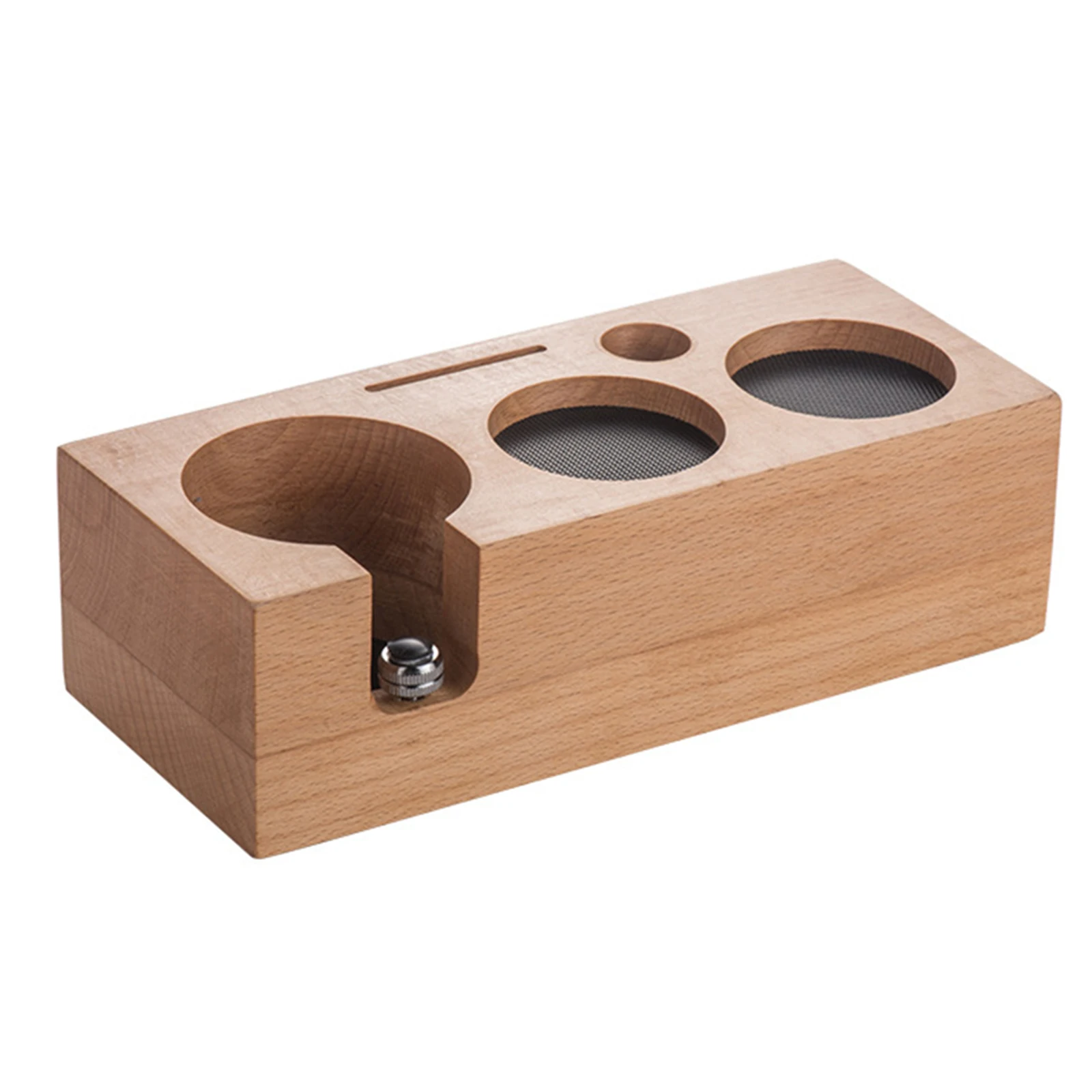 Coffee Tamper Station Stand Espresso Portafilter Holder Walnut Wooden Base Rack Walnut Beech Wood Espresso Tool Accessories