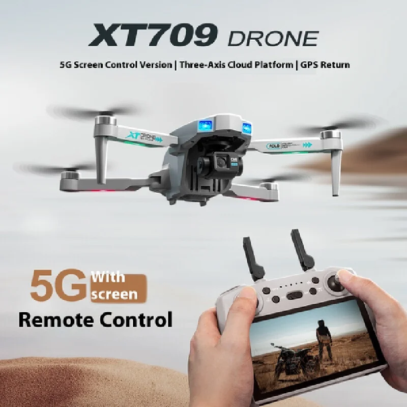 Drone Sayap Tetap XT709 untuk Fotografi Udara, Gimbal Tiga-Axis, Transmisi Gambar Digital HD4K, Pesawat Kendali Jarak Jauh untuk UAV Mark