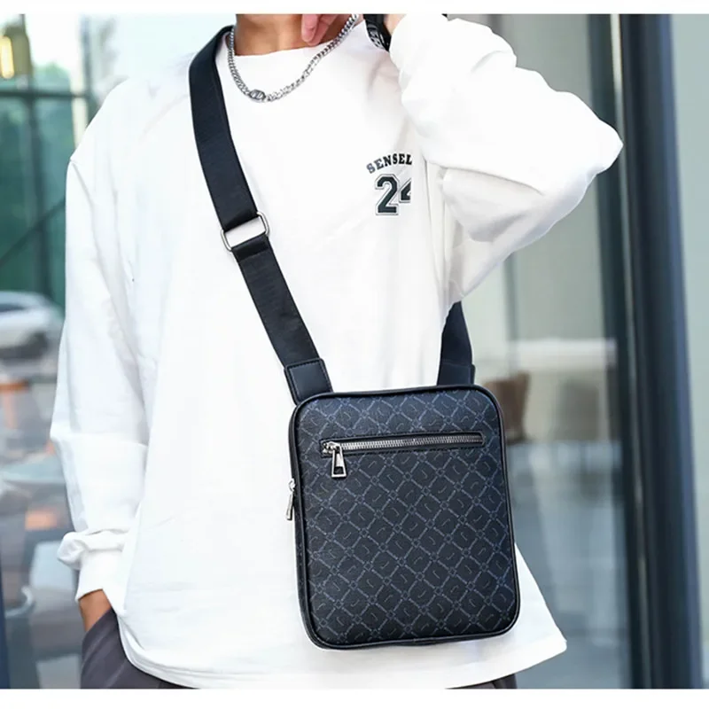 2024 New Printed Business Fashion Briefcase Men\'s Shoulder Messenger Bag Man Foreign Trade Travel Crossbody Handbag