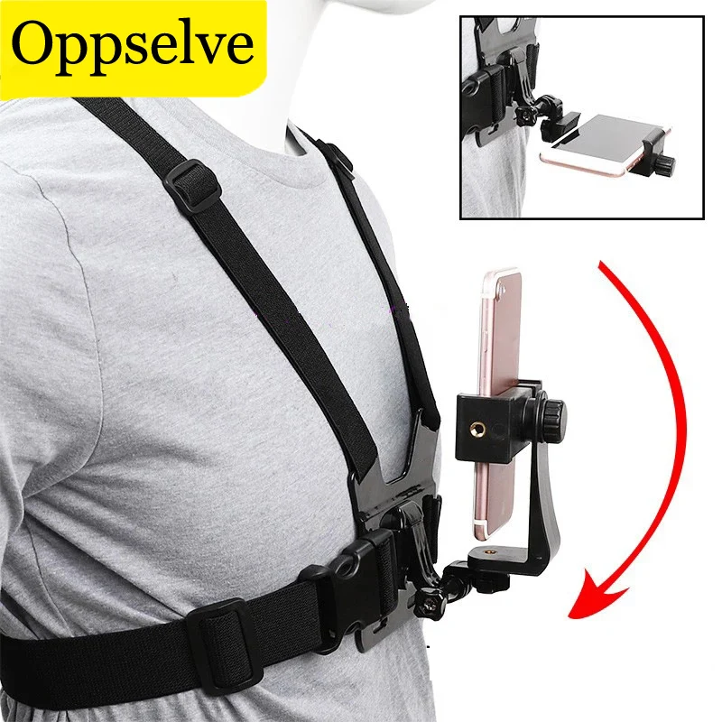 Chest Strap Rotate Cell Phone Mount for Samsung iPhone Plus Belt Body Harness Holder for Gopro Hero 10 9 8 Insta360 Dji Camera