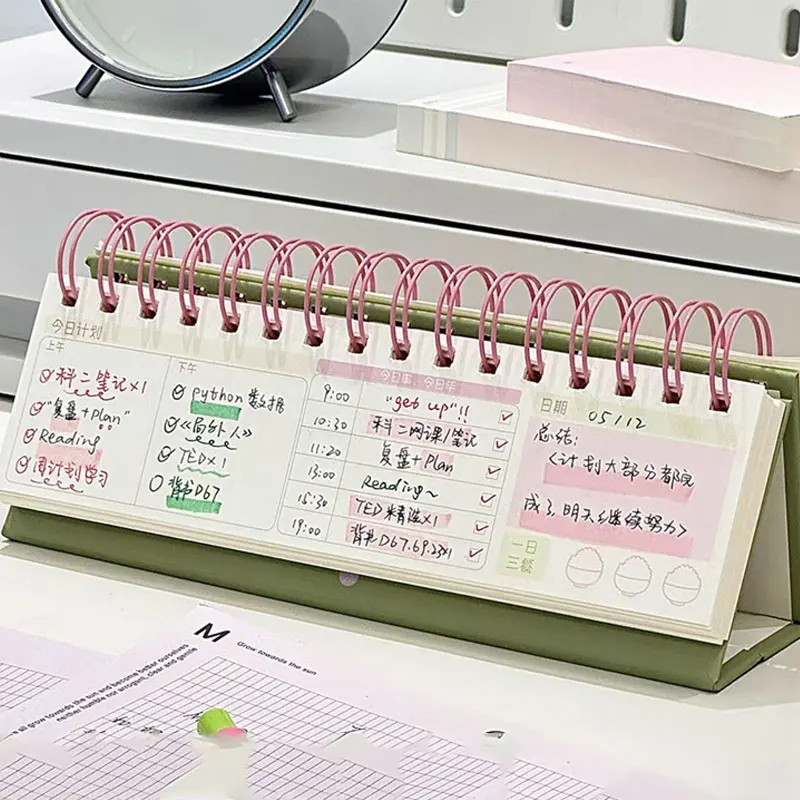 1 Piece Planner Book Mini Portable Pocket Loose Leaf Notebook Daily Weekly Calendar Schedule Book Paper Stationery