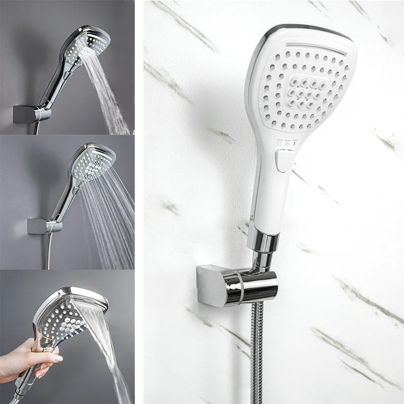 

Chrome Large Shower Head 3 Modes Adjustable High Pressure Waterfall Bathroom Mixer Nozzle - Essential Bathroom Accessory