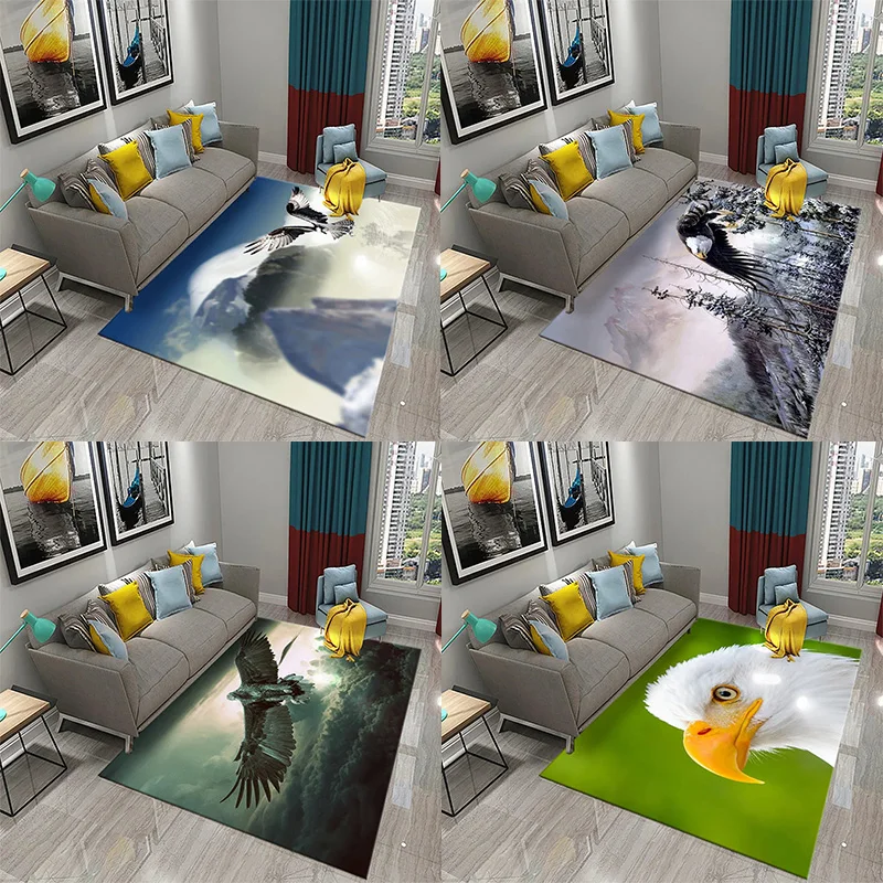 

3D Eagle Carpet Ferocious Animal Pattern Living Room Sofa And Bedroom Kitchen Non-Slip Decor