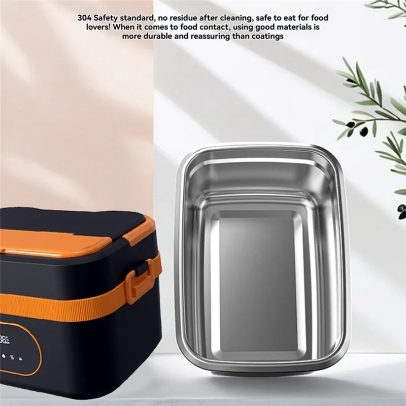 A74G-Electric Heated Lunch Box Rechargeable Portable Self-Heating Lunch Box Food Warmer 1.5L Container For Outdoor Office
