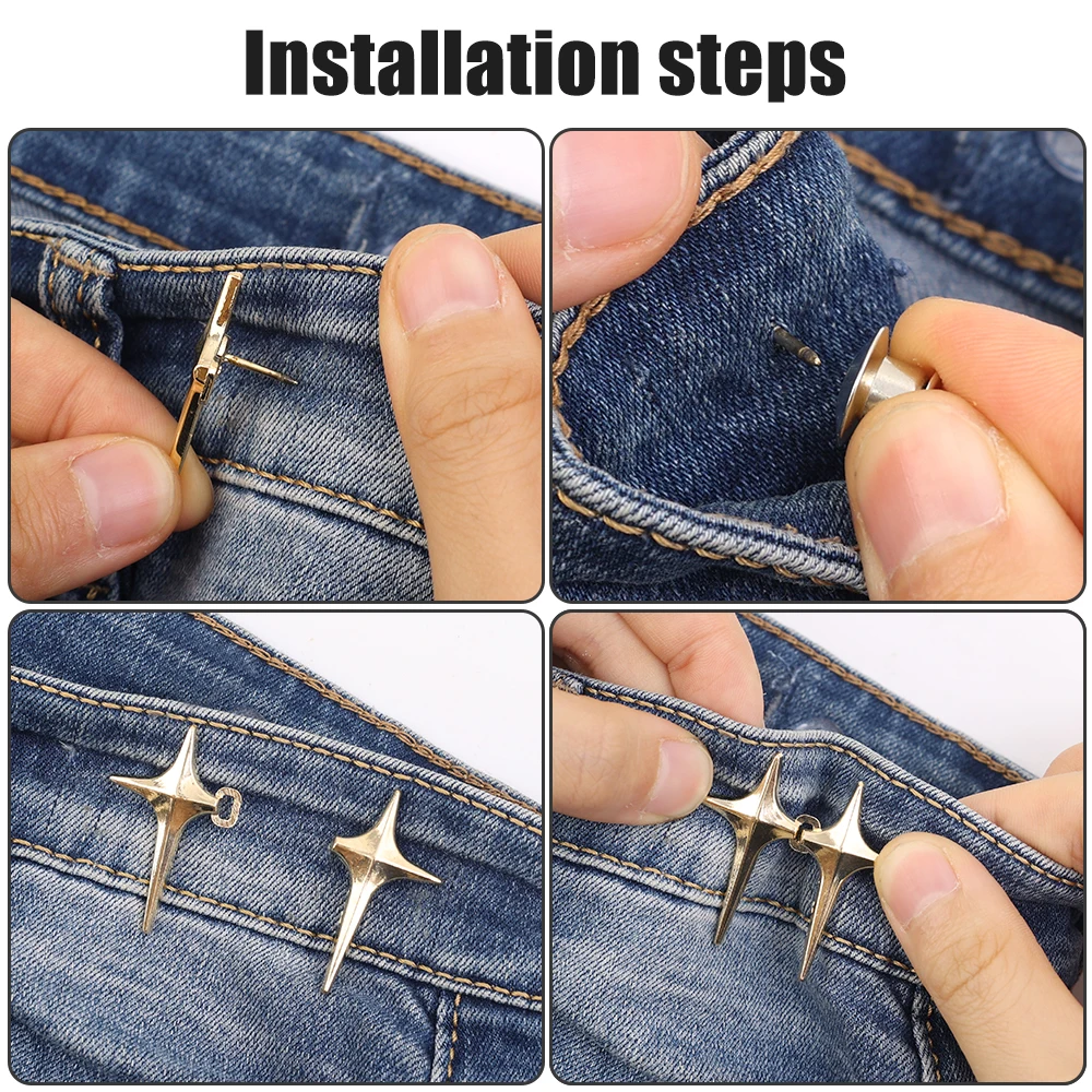 Cross Jeans Waist Retraction Buckles Convenient Jeans Resize Buckles Adjustable Star Buckles Jeans Skirt Trousers Accessories