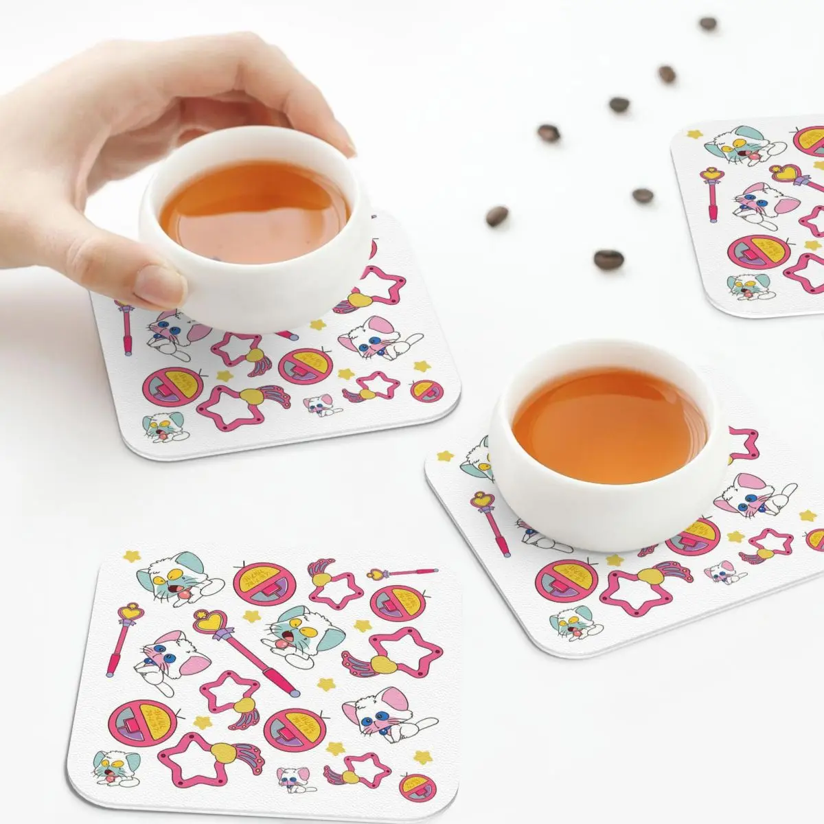 

Creamy Mami Design Coasters Kitchen Placemats Non-slip Insulation Cup Coffee Mats For Decor Home Tableware Pads Set of 4
