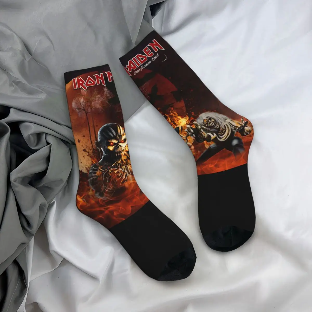 Ironmaiden Heavy Metal Rock Band Theme All Season Socks Merch for Men Women Compression Dress Socks