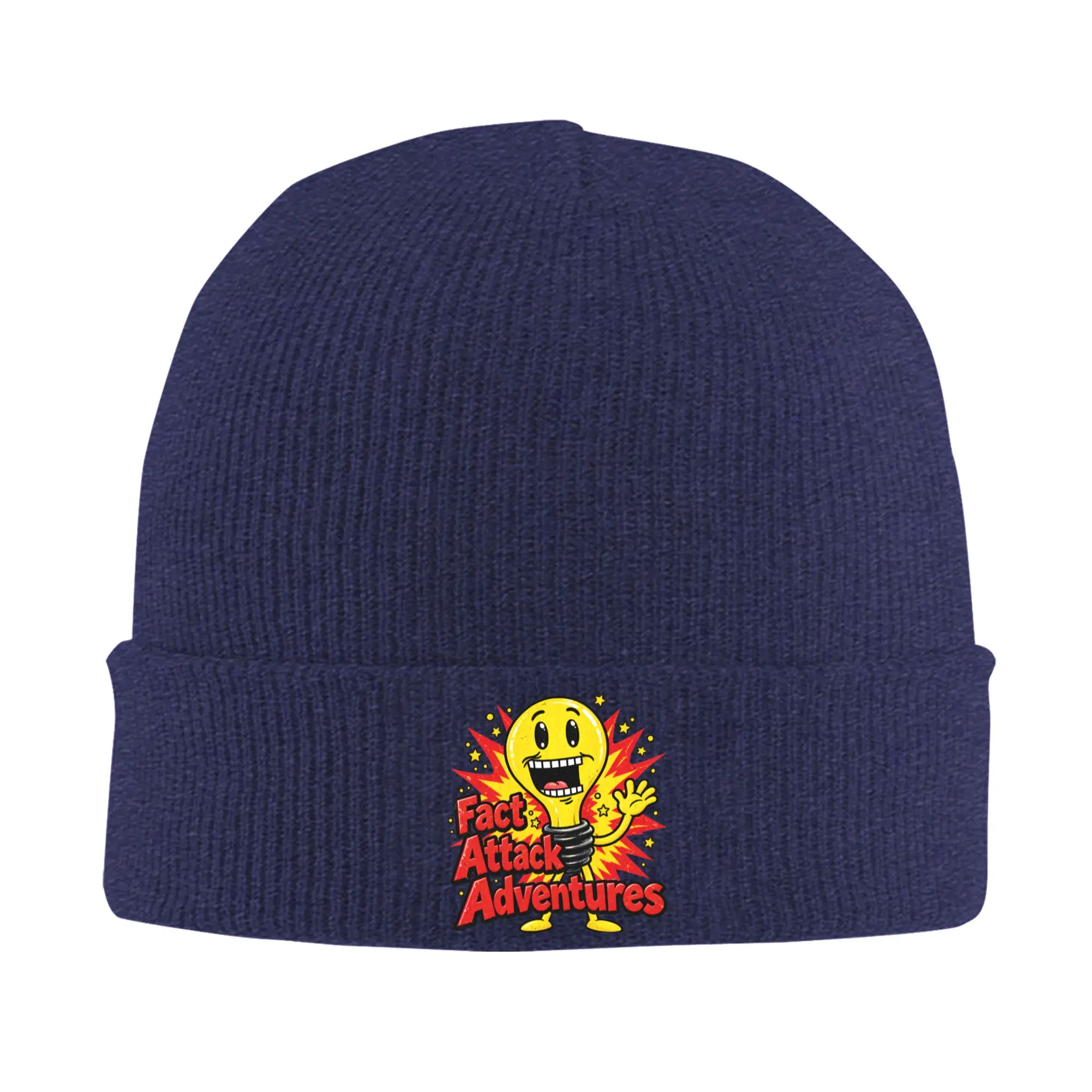 Light Bulb Fact Attack Adventures  Bonnet Hats  Beanie Hats Spring Custom Knit Hat Hip Hop Adult Unisex Hippie Elastic Cap