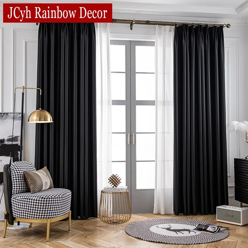 

Thick Hall Blackout Curtains for Living Room, Bedroom Blind Curtains for Windows, Ready-made Kitchen Cortina, Home Decor Backgro