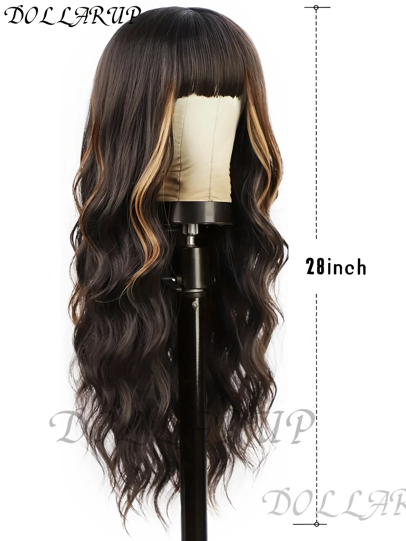 باروكة صناعية سوداء من JKL مع شعر طويل مجفف متوسط وموجات كبيرة للحفلات أو الاستخدام اليومي، شعر صناعي بدرجة حرارة عالية #2