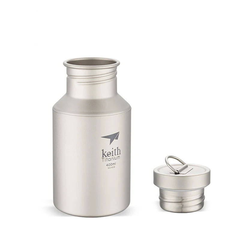 Keith 400ml Titanium Waterfles Draagbare Direct Cup Drinken Outdoor Reizen Camping Servies Sport Fietsen Waterkoker