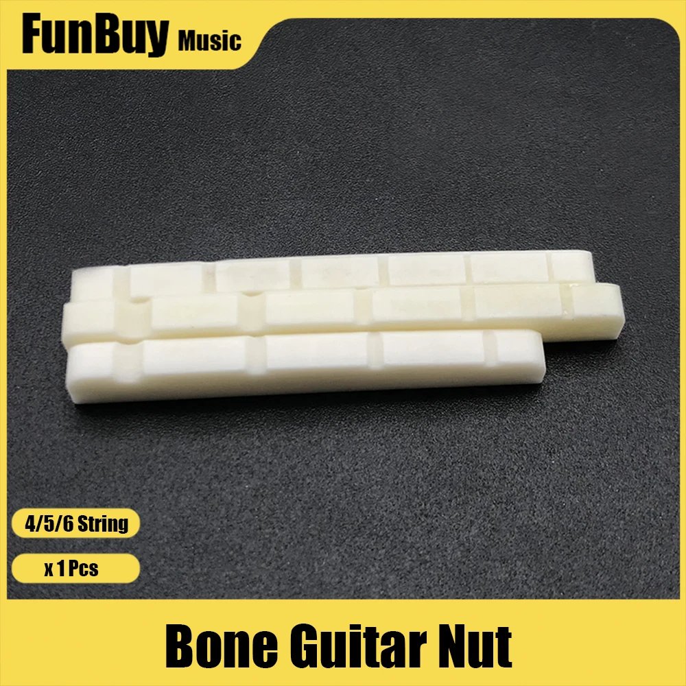 Bone Bass ST Electric Nut 4/5/6 String Electric Bass Bone Bridge Nuts Slotted 38mm 45mm Replacement Parts