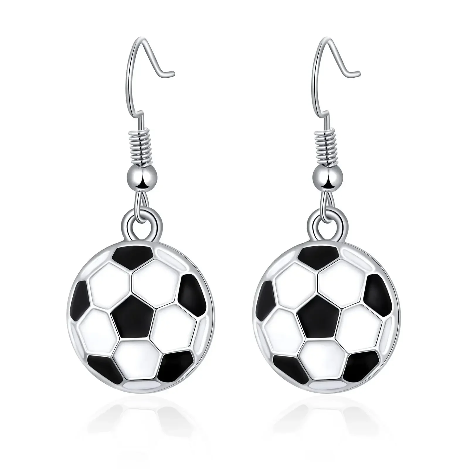 

Popular Vintage Sports Drop Earrings Ball Football Basketball Soccer Volleyball Baseball Dangle Earrings for Women Fan Gift