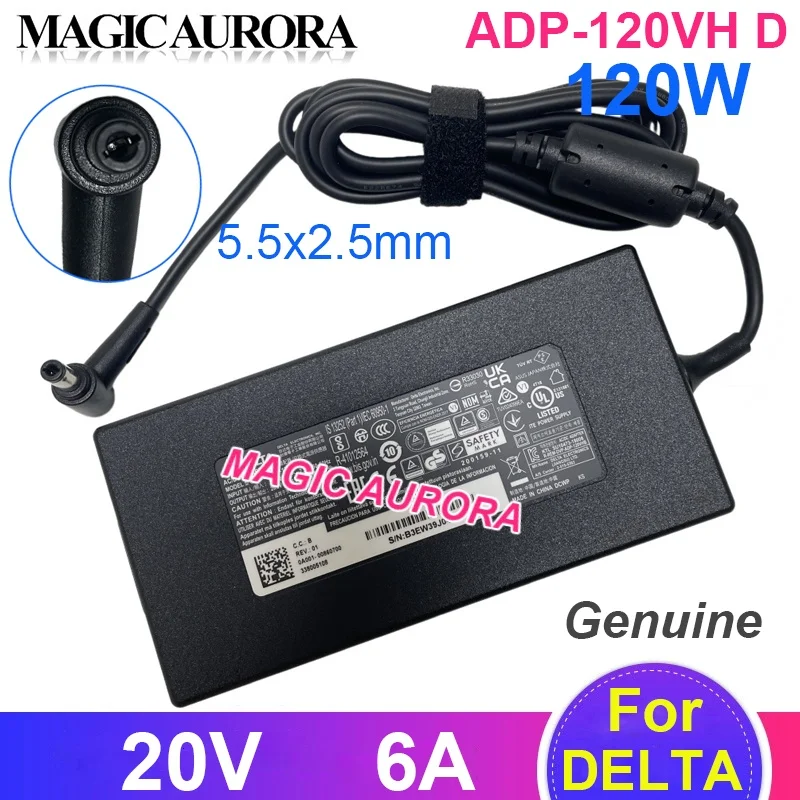 

Оригинальный адаптер питания DELTA ADP-120VH D 20 В 6 А 120 Вт 5,5x2,5 мм для Intel NUC для Asus Mini PC PN64 PN53, зарядное устройство для ноутбука, новинка