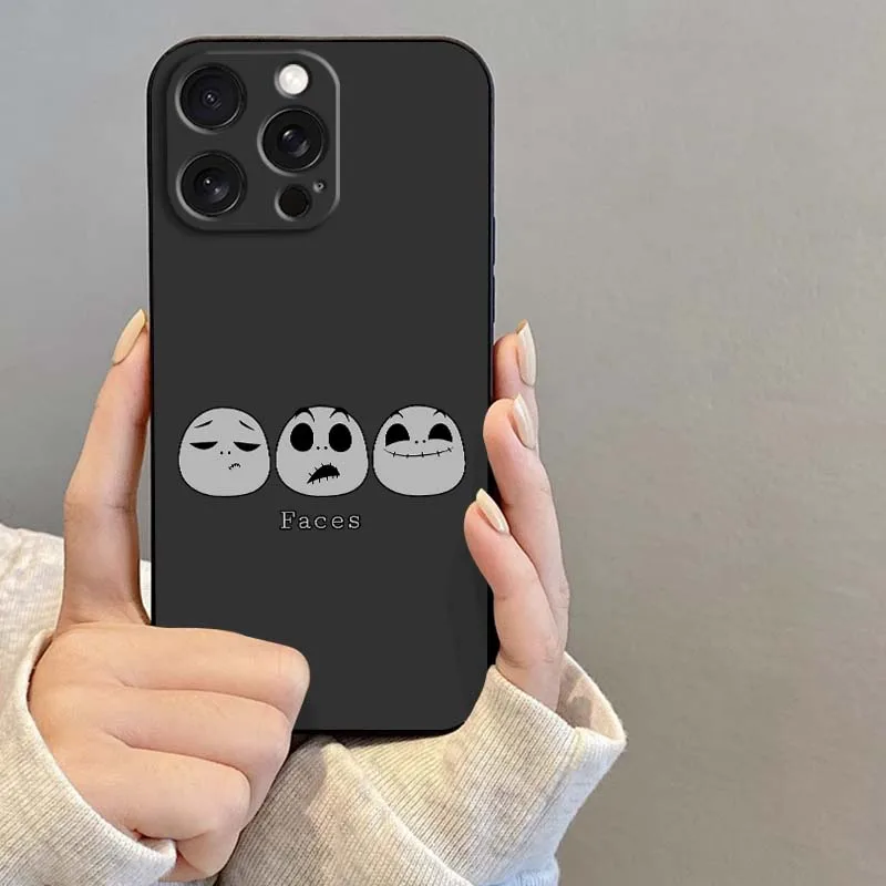 Jack The Nightmare Navidad para Apple iPhone 17 16 16E 15 14 13 12 11 Air Pro Max Plus funda de silicona suave negra para teléfono