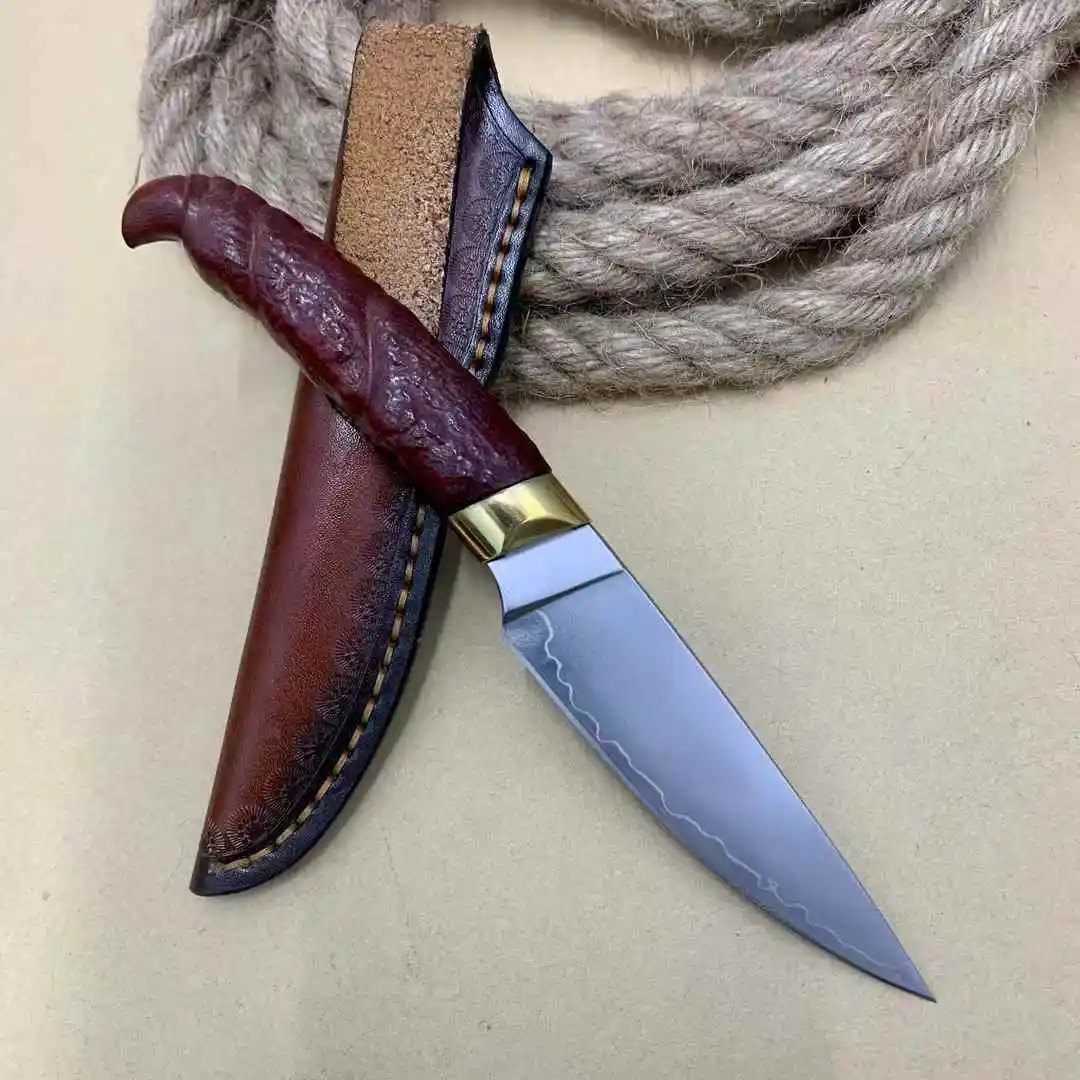 

4-дюймовый универсальный нож с крышкой San-mei Steel VG-10, нож для барбекю, нарезка стейка, кухонный острый нож, ручка из палисандра