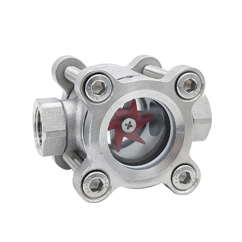 304 Stainless Steel Tubular Impeller Indicator, 360-Degree Vertical Glass Observation Window