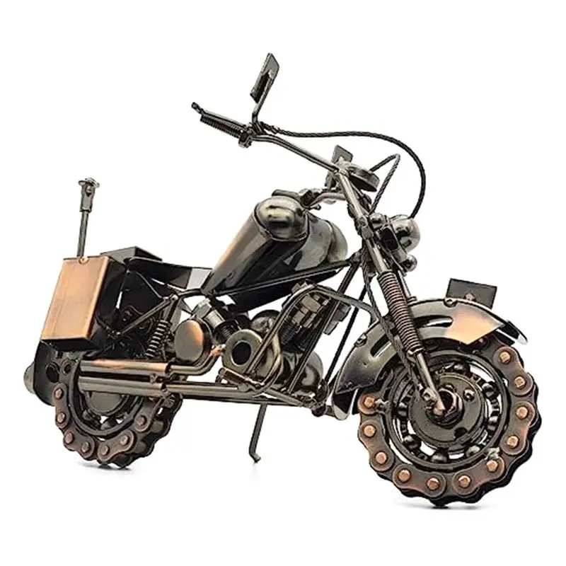 ABMO Motorcycle Gifts For Men Unique,Birthday Gifts For Men & Women Riders, Vintage Office Decor,Scrap Metal Motorcycle Art Dura