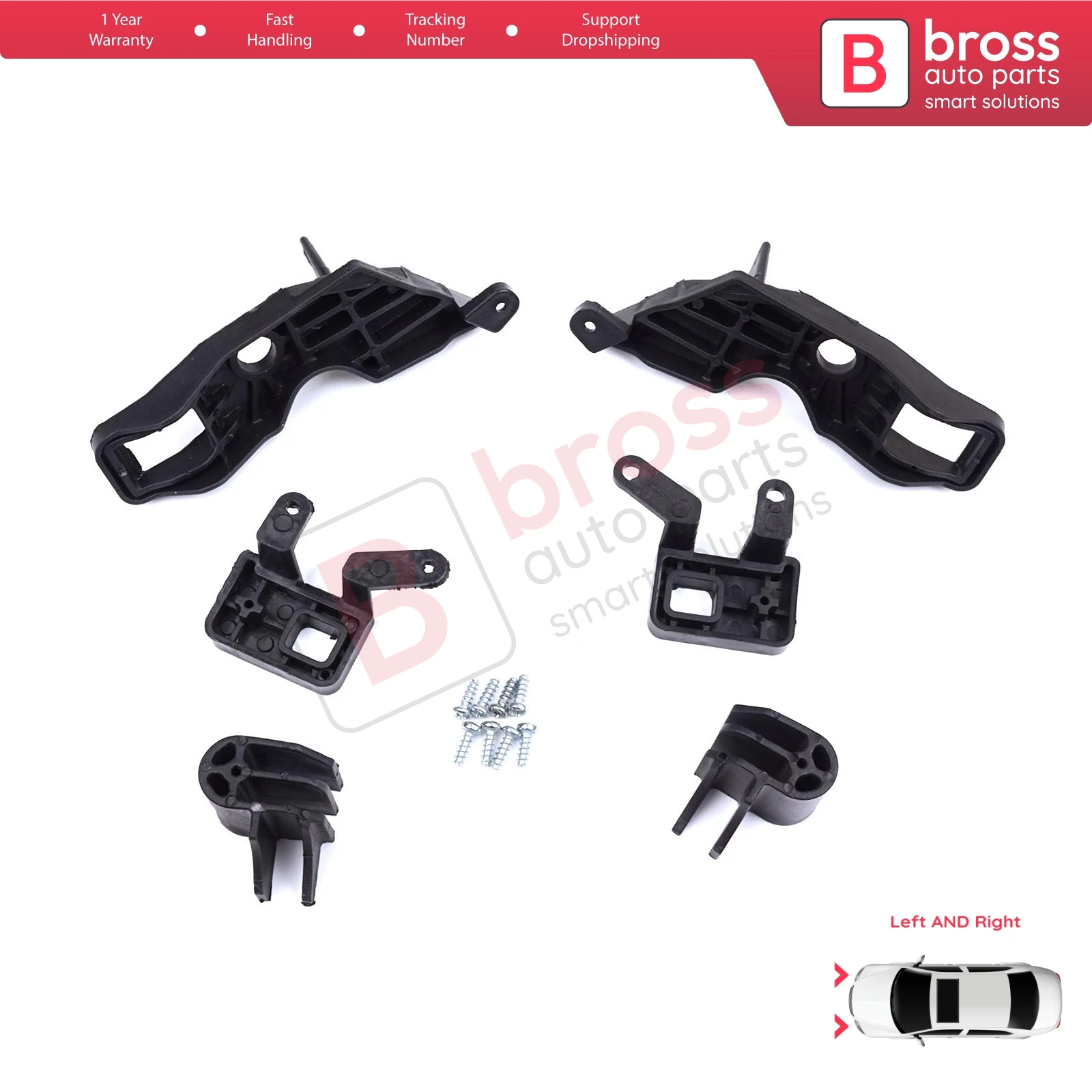 

BHL582 Headlight Holder Mount Repair Bracket Tab Set Left Right Side for Citroen C Elysee DD 2017-2024﻿ Facelift 9817298480