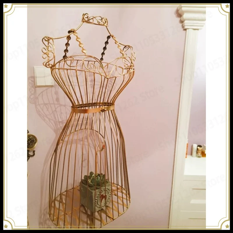Vintage Iron Half Body Mannequin, Female Dress Form Display Stand for Shop Window, Wedding Photo Props