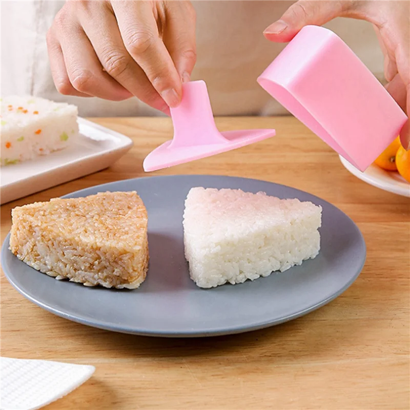 ABYO 2X molde Onigiri, Kit grande para hacer moldes de arroz, molde de arroz antiadherente para almuerzo de niños, cocina, fabricante portátil de bolas de arroz A