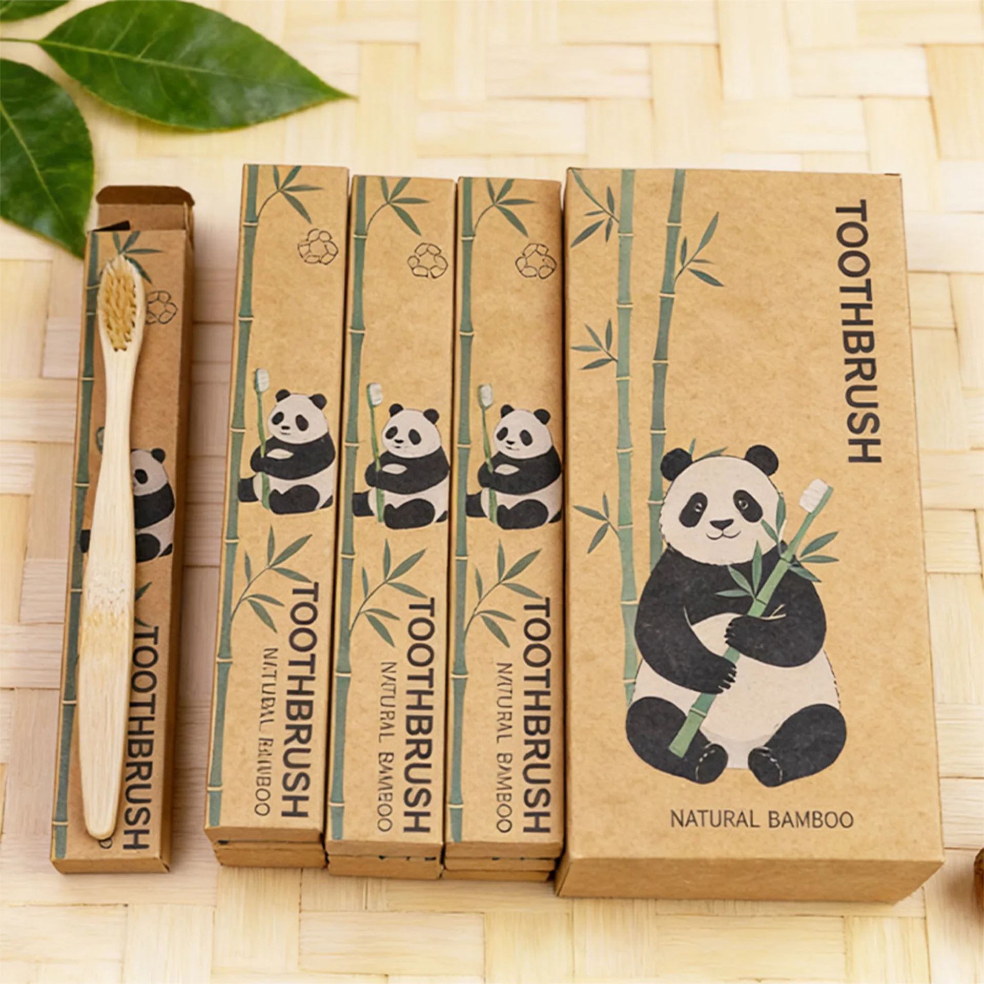 10pcs Soft Toothbrush Bristles Bamboo Toothbrush Eco Friendly Adults Toothbrushes Biodegradable Oral Care Tooth Brush