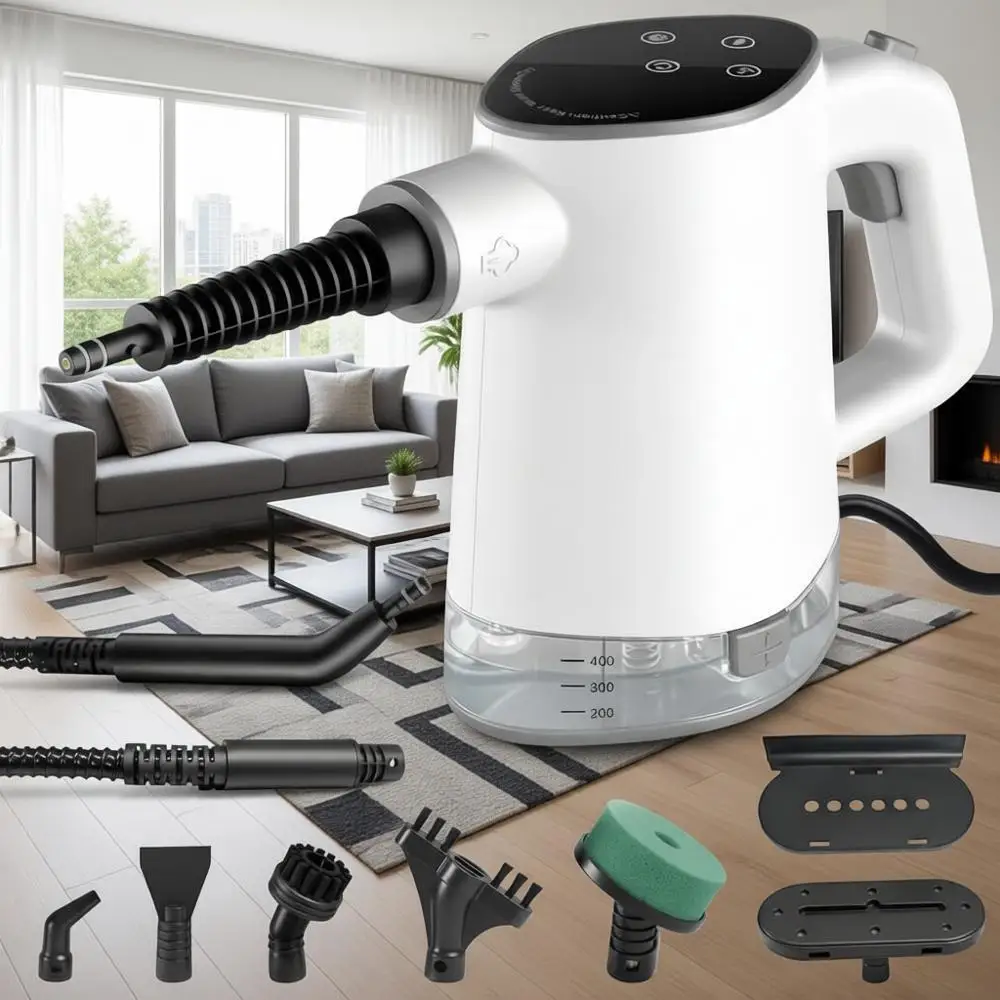 Handheld Steam Cleaner with Quick Heat, Dual Power & Self-Clean, Multi-Surface Steamer for Kitchen, Bathroom, Car