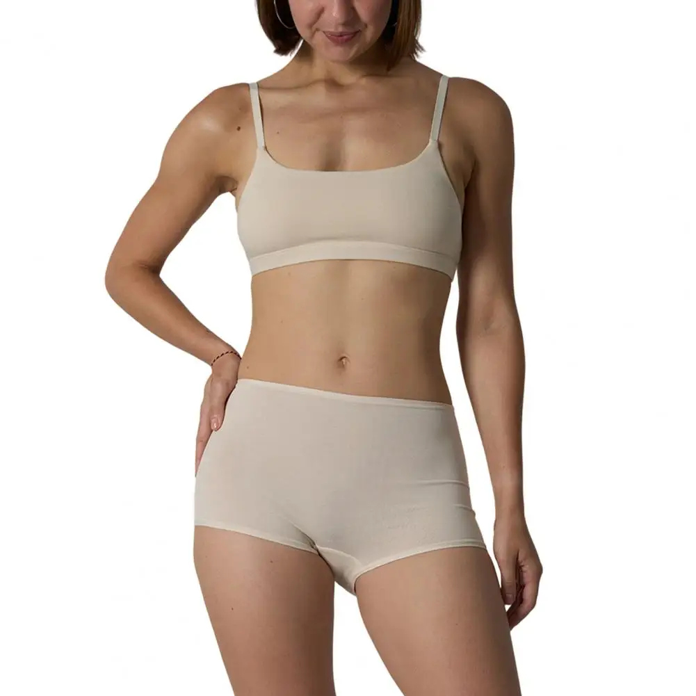 Lightweight Activewear Underwear Women's 2 Piece Underwear Set Sports Bra Seamless Boyshorts Cotton Stretchy Gym Outfit Lounge