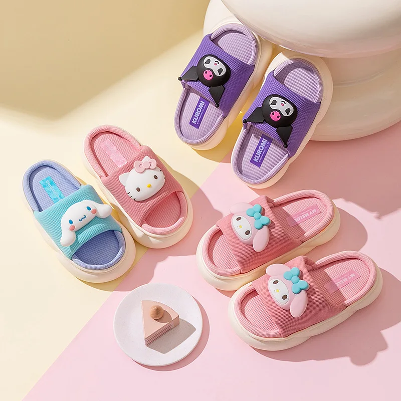 

Sanrio Kuromi My Melody Cinnamoroll Shoes Kawaii Anime Indoor Slipper Cartoon Cute Outdoor Casual Non-Slip Beach Shoes Kid Gift