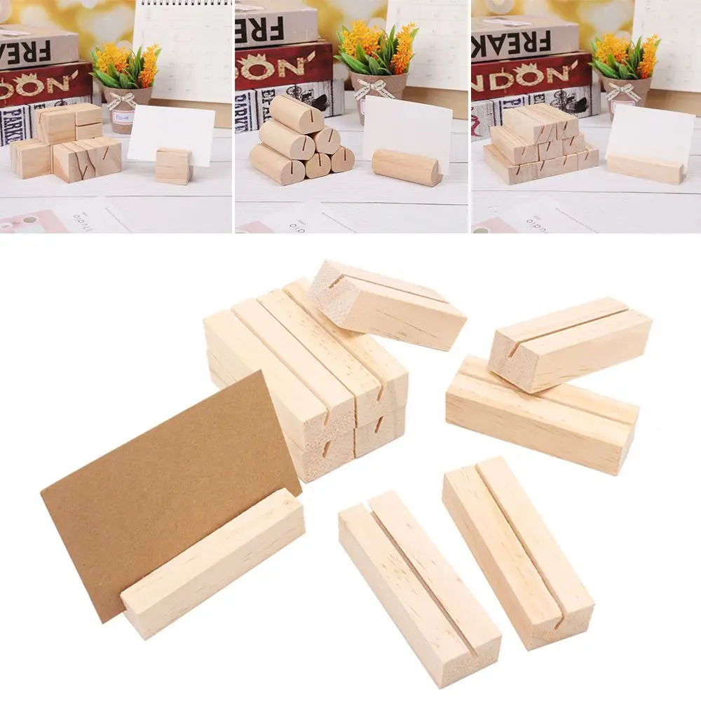 Crafts Natural Wood Round Shape Base Paper Clamp Wedding Supplies Place Card Photos Clips Picture Frame Clamps Stand