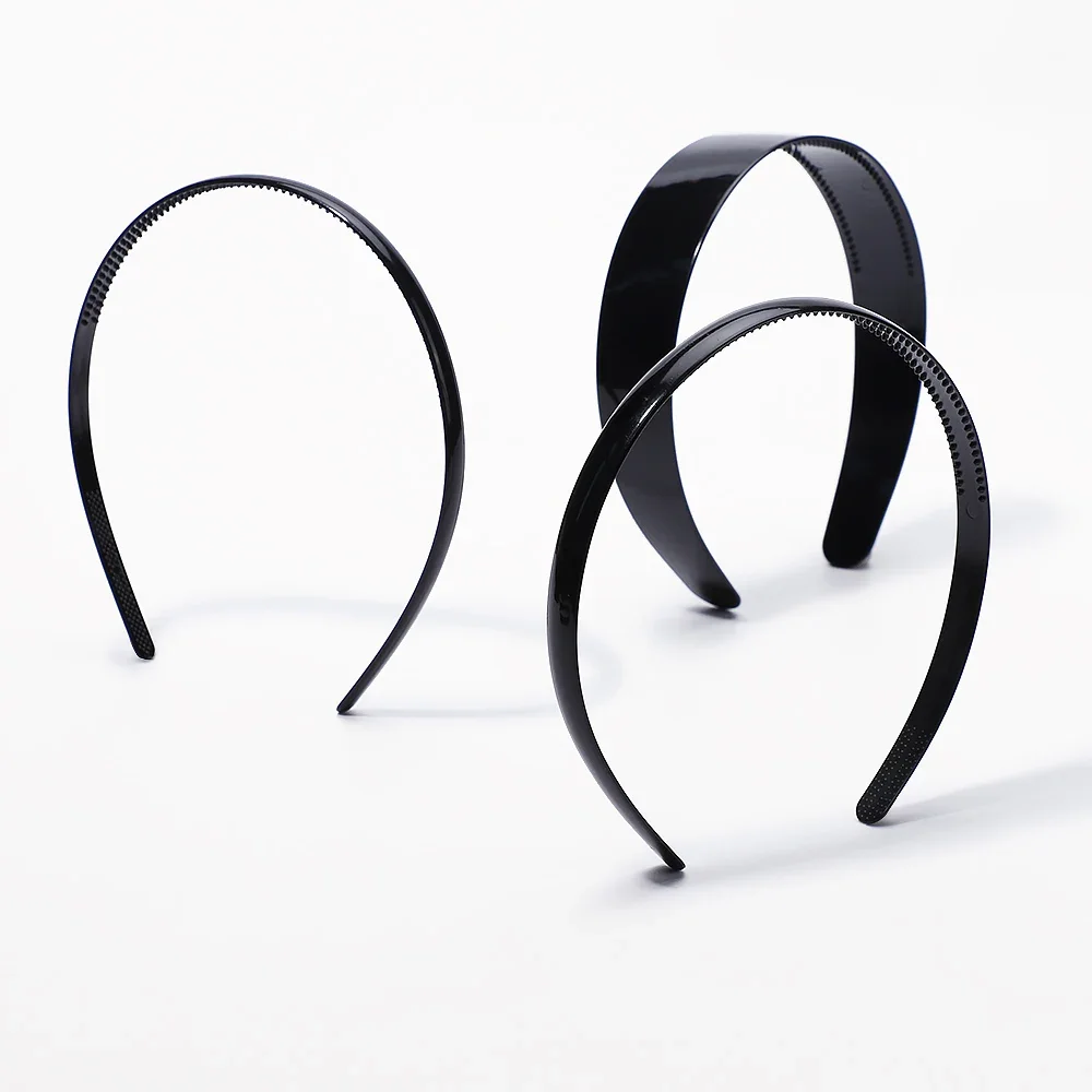 1/7 stücke Einfache Frauen Stirnbänder Mode Kopf Band für Mädchen Solid Black Farbe Casual Haar Zubehör Kunststoff Stirnbänder – Detail 5