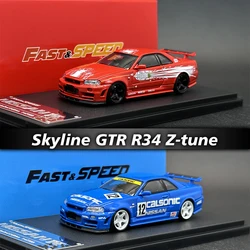 FS In Stock 1:64 Skyline GTR R34 Z Tune FNF Racing Diecast Car Model Collection Fast Speed